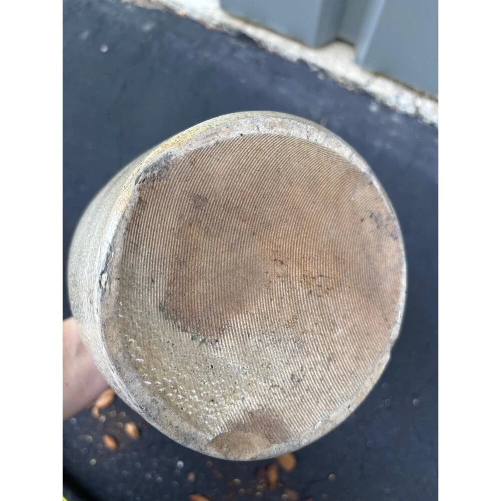 Antique Salt Glazed neutral beige Gray Stoneware Jug 10